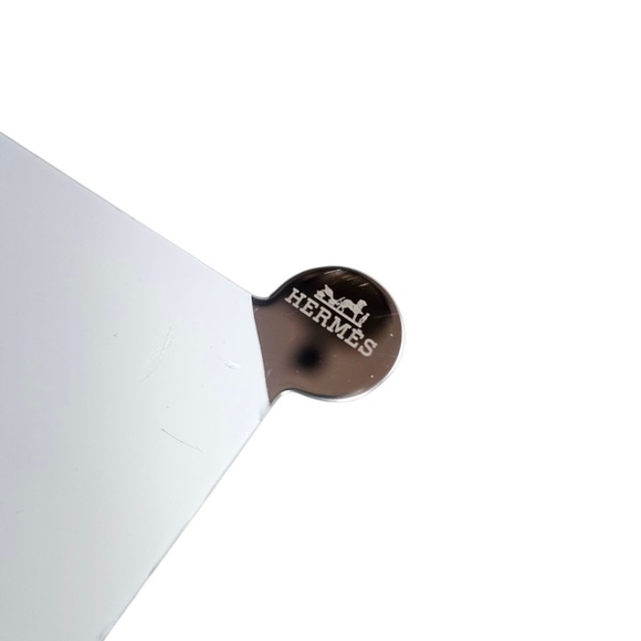 Hermes Orange Embossed Travel Pocket Mirror Card Holder - Picture 3 of 5